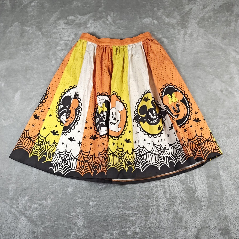 Stitch Shoppe Loungefly Skirt Womens XS Orange Disney Halloween Mickey Minnie